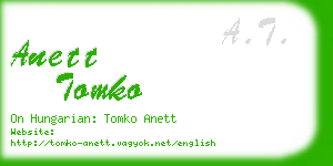 anett tomko business card